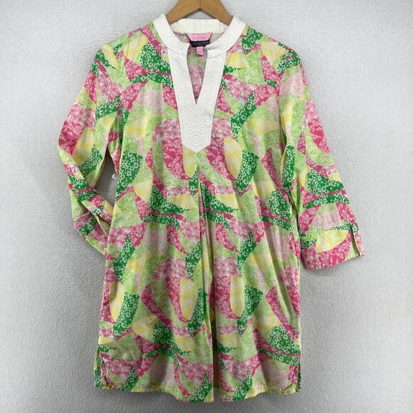 Lilly Pulitzer Tops - LILLY PULITZER Tunic S Pea In The Pod Maternity Floral Cotton Green